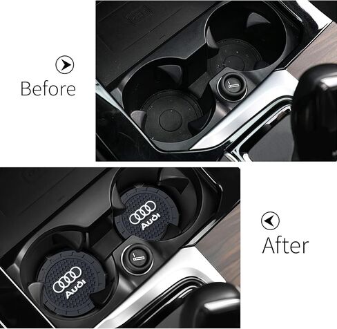 TACOMA Car Cup Holder Coaster for Audi Recessed Silicone Cupholder Coaster Interior Accessories 2.75in 2Pieces Black in Saudi Arabia