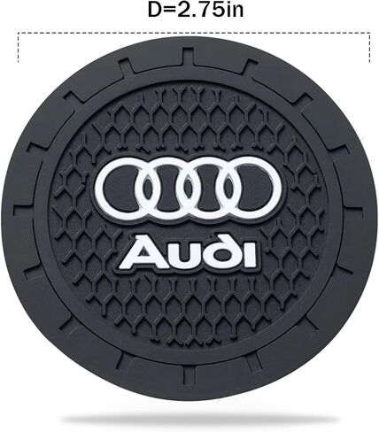 TACOMA Car Cup Holder Coaster for Audi Recessed Silicone Cupholder Coaster Interior Accessories 2.75in 2Pieces Black in Saudi Arabia
