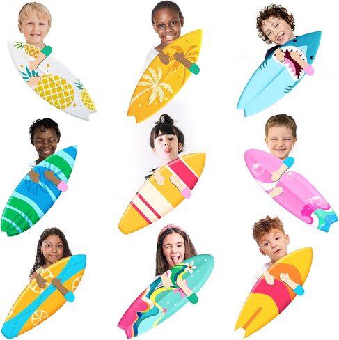 On-Airstore 45 Pcs Swim Ring Cutouts with Head Space Bulletin Board Decoration Set Hawaiian Summer Cut-Outs with 60 Pcs Glue Points Colorful Cardboard Cut Outs for Classroom Beach Pool Party Decor in Kuwait