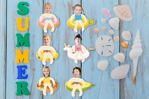 On-Airstore 45 Pcs Swim Ring Cutouts with Head Space Bulletin Board Decoration Set Hawaiian Summer Cut-Outs with 60 Pcs Glue Points Colorful Cardboard Cut Outs for Classroom Beach Pool Party Decor in Kuwait