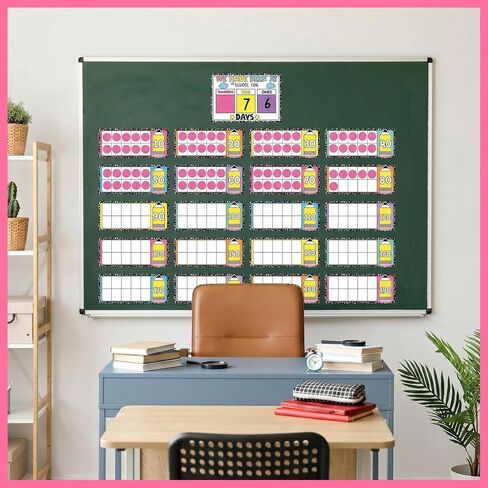 AmazingSpark 41 Pcs Composition Number of The Day Posters Days in School Countdown Poster, First Day of School Place Value Chart for Classroom Hundreds Tens Ones Counting Pocket Chart in Kuwait