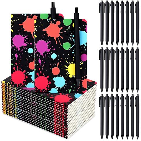 Resurhang 50 Pcs Glow in the Dark Notebooks with Pens Neon Party Favors Glow Theme Notepads for Neon Theme Event Decoration Supplies Kids Birthday Goodie Bag Fillers School Classroom in Kuwait