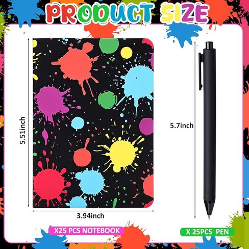 Resurhang 50 Pcs Glow in the Dark Notebooks with Pens Neon Party Favors Glow Theme Notepads for Neon Theme Event Decoration Supplies Kids Birthday Goodie Bag Fillers School Classroom in Kuwait