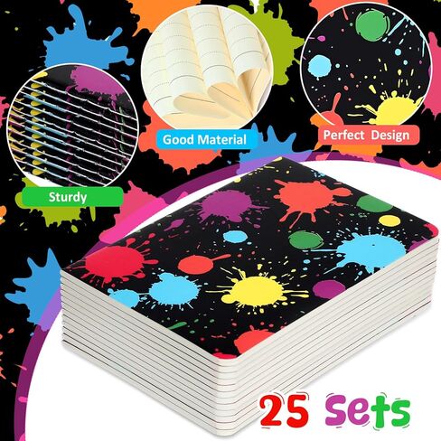 Resurhang 50 Pcs Glow in the Dark Notebooks with Pens Neon Party Favors Glow Theme Notepads for Neon Theme Event Decoration Supplies Kids Birthday Goodie Bag Fillers School Classroom in Kuwait
