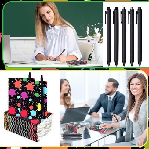 Resurhang 50 Pcs Glow in the Dark Notebooks with Pens Neon Party Favors Glow Theme Notepads for Neon Theme Event Decoration Supplies Kids Birthday Goodie Bag Fillers School Classroom in Kuwait