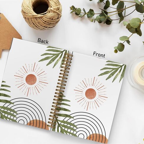 Boho Sunshine Spiral Notebook, Mid Century Modern Journal Notebook, Abstract Minimalist Tropical Botanical Notebooks for School Work, Boho Office Supplies Gifts for Women Men, 5.5x8.3 Inch in Kuwait