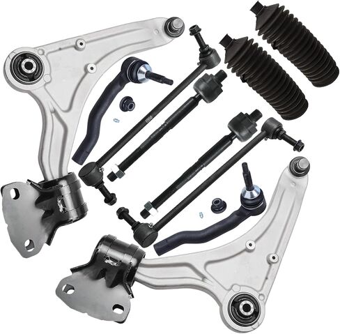 Detroit Axle - 10pc Front End Kit for 2013-2020 Ford Fusion Lincoln MKZ, 2 Lower Control Arms with Ball Joint 2 Sway Bar Links 4 Inner Outer Tie Rods 2 Boots 2014 2015 2016 2017 2018 2019 Replacement in Kuwait