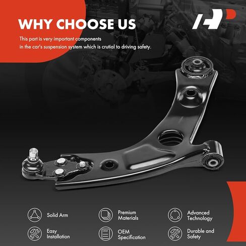 A-Premium Front Right Lower Control Arm, with Ball Joint & Bushing, Compatible with Kia Sorento 2016 2017 2018 2019 2020 in Kuwait