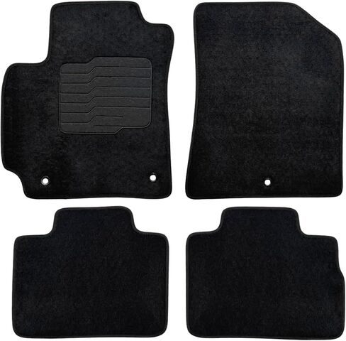 ecoMats Carpet Floor Mats Custom Fit for 2020 to 2025 Kia Soul, with Non-Slip Driver Heel Pad and Safety Locks, Front and Rear Set, Black in Kuwait