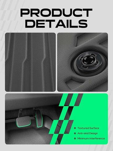 YHTAUTO Floor Mats & Cargo Mat Compatible with Ford Expedition EL & Lincoln Navigator L 2011-2017 (with 2nd Row Bucket Seats Without Center Console), TPE Floor Liners All-Weather Protection Custom Fit in Kuwait