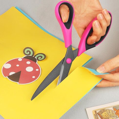 Multi-purpose Scissors, Featuring Titanium Alloy Non-Stick Teflon-Coated Stainless Steel Blades and Soft Rubber Handles, Suitable for Home Use, Household Sewing, Office and School settings in Saudi Arabia