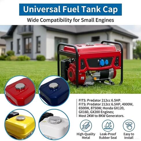 Metal Gas Fuel Tank Cap for Honda GX160 GX200 4HP-13HP Engine, 152F 154F 168F 173F 177F 188F 190F. in Saudi Arabia