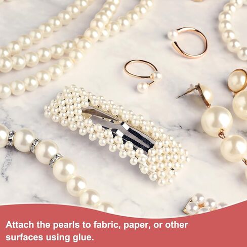 PATIKIL 1000 Pcs No Hole Pearls, 3mm 4mm 5mm 6mm 8mm Mini Round Faux Pearl for Art Crafts Jewelry Making Nail Vase Filler Birthday Wedding Party, Light Pink/Light Yellow in Kuwait