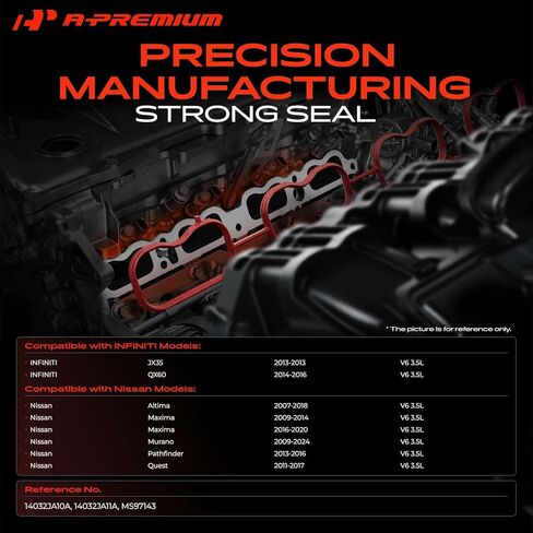 A-Premium Lower and Upper Engine Intake Manifold Gasket Set Compatible with Nissan, Infiniti Car - 2007-2024 - Altima, Maxima, Murano, Pathfinder, Quest, JX35, QX60, Only fit V6 3.5L in Kuwait