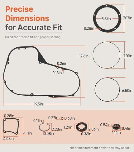 8PCS Primary Cover Gasket Kit 34906-85 Compatible with Harley-Davidson Twin Cam Touring 1999-2006, Clutch Inspection Seal Set for Road King FLHR Electra Glide FLHT Road Glide FLTR Street Glide FLHX in Saudi Arabia