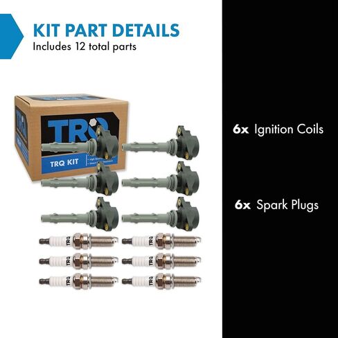 TRQ Ignition Coil & Spark Plug Kit 12 Piece Iridium Plugs Compatible with 2007-2008 Dodge Sprinter Freightliner 2500 3500 2005-2012 Mercedes-Benz C300 C350 CLK350 E350 GLK350 ML350 ML450 R350 SLK280 in Kuwait
