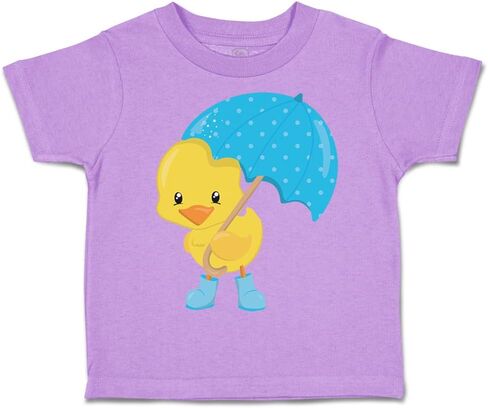 Toddler T-Shirt Birds Duck Umbrella Hunting Cotton Duck Boots Boy & Girl Clothes Blue Umbrella Baby Funny Tee Lavender Design Only 3T in Saudi Arabia