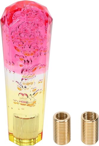 Diamond Tricolor Crystal Shift Knob Gear Shifter Knob Acrylic Stick Shifter Lever Knob for Automatic and Manual Vehicle W/ 2 Adapter Red Yellow 1 Set in Kuwait