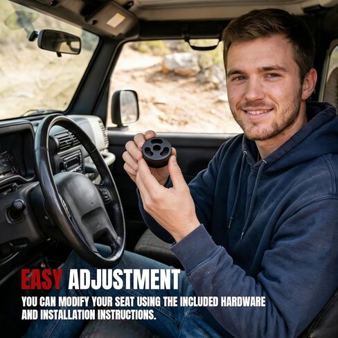 MARINOVA 1.25" Front Seat Riser Kit for 1997-2006 4WD Jeep Wrangler TJ， fits 2004-2006 4WD Jeep Wrangler TJ Unlimited, Black in Saudi Arabia