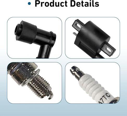 2PCS High Motorcycle Ignition Coil with A7TC Spark Plug, Plug & Play Accessories for CG125 50CC 90CC 110CC 150CC 125CC 150CC 200CC 250CC Vertical Engine ATV Dirt Bike (Black) in Saudi Arabia