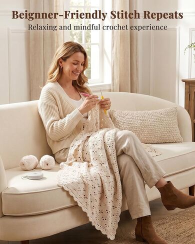 Haorino Crochet Kit for Beginners, Crochet Blanket Kit Adults with Video Instructions, Easy to Learn Knitting for Beginner in Saudi Arabia
