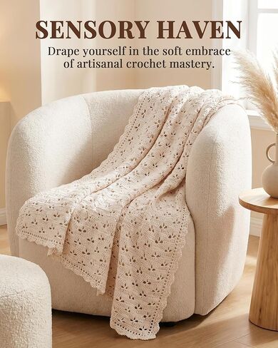 Haorino Crochet Kit for Beginners, Crochet Blanket Kit Adults with Video Instructions, Easy to Learn Knitting for Beginner in Saudi Arabia