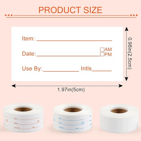 3 Rolls Food Labels, 1" x 2" Labels for Food Containers, Self-Adhesive Removable Freezer Labels for Dining Rooms, Kitchen Storage, Schools, Offices, Storage Rooms (Total of 1,000 Pieces) in Kuwait