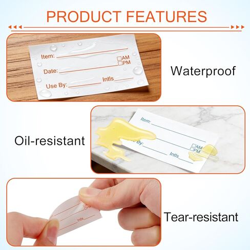 3 Rolls Food Labels, 1" x 2" Labels for Food Containers, Self-Adhesive Removable Freezer Labels for Dining Rooms, Kitchen Storage, Schools, Offices, Storage Rooms (Total of 1,000 Pieces) in Kuwait