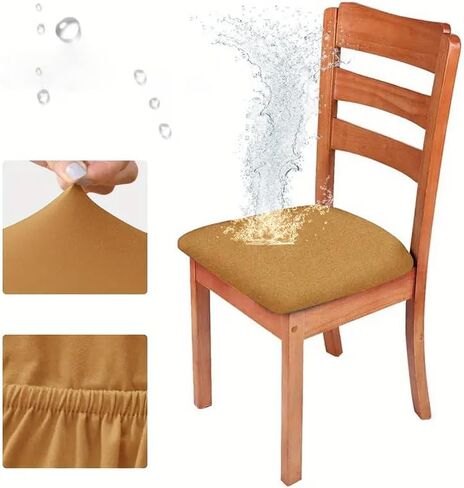 1pcs Stretch Chair Seat Covers, Removable Washable Dining Chair Covers, Anti-Dust Dining Room Seat Cushion Slipcovers, Red in Saudi Arabia