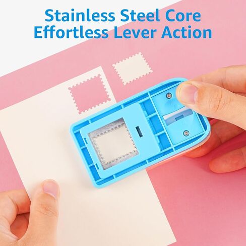 Stamp Punch, 1x0.8 Rectangular Postage Stamp Puncher, Stamps Shaped Stamp Paper Punch with Scalloped Edge Lever Action Craft, Stamp Cutter Hole Punch for Scrapbooking, Journaling, Card Making in Saudi Arabia