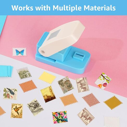 Stamp Punch, 1x0.8 Rectangular Postage Stamp Puncher, Stamps Shaped Stamp Paper Punch with Scalloped Edge Lever Action Craft, Stamp Cutter Hole Punch for Scrapbooking, Journaling, Card Making in Saudi Arabia