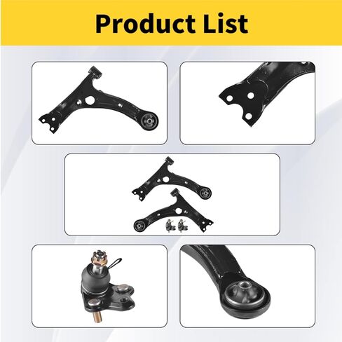 Front Lower Control Arm Fit for Toyota Celica 2000 2001 2002 2003 2004 2005 Corolla 2003 2004 2005 2006 2007 2008 K640360 K640361 K90309-4 Set Suspension Kit in Kuwait