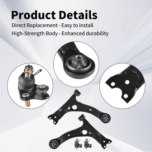 Front Lower Control Arm Fit for Toyota Celica 2000 2001 2002 2003 2004 2005 Corolla 2003 2004 2005 2006 2007 2008 K640360 K640361 K90309-4 Set Suspension Kit in Kuwait