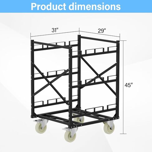 Stanchion Post Cart 6 Posts, Crowd Control Stanchion Cart with Lockable Wheels, Easy to Assemble Post Storage Cart，Ideal for High-Traffic Areas in Saudi Arabia