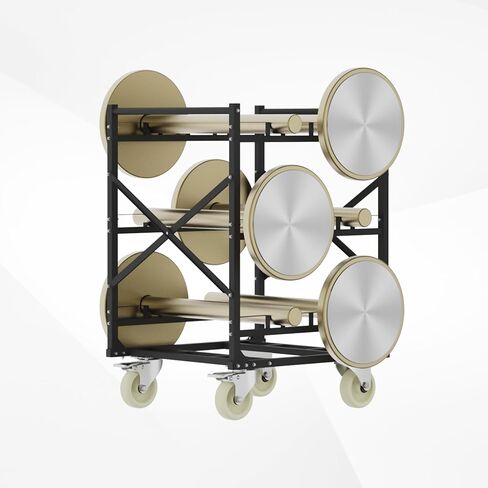 Stanchion Post Cart 6 Posts, Crowd Control Stanchion Cart with Lockable Wheels, Easy to Assemble Post Storage Cart，Ideal for High-Traffic Areas in Saudi Arabia