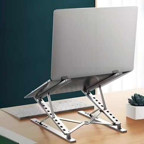 Adjustable Dual-Layer Laptop Stand, Aluminum Alloy Heat Dissipation Support, Ventilated Cooling Laptop Elevator for Summer Daily Working Gaming in Kuwait