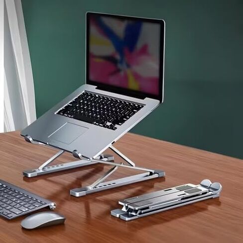 Adjustable Dual-Layer Laptop Stand, Aluminum Alloy Heat Dissipation Support, Ventilated Cooling Laptop Elevator for Summer Daily Working Gaming in Kuwait