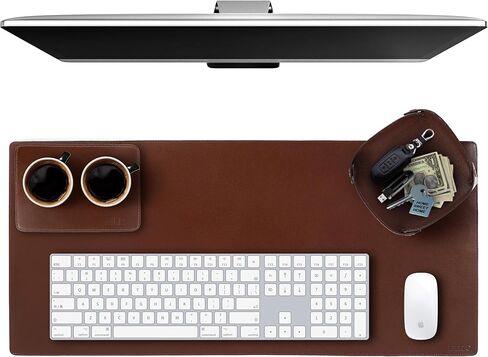 Leather Desk Pad Real Leather Desk Mat (31x15.6) Desk Cover Desk Blotter Desk Protector Large Computer Mat for Keyboard Gaming Mouse Pad (Black 3mm) Table Laptop Mat Office Desktop Accessories ELIZO in Kuwait