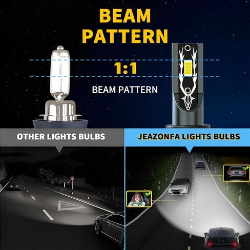 JEAZONF Fit For Nissan Rogue 2008-2014 Light Bulbs, Hi & Lo Beam Bulbs+ Fog Lights Bulbs Kit, 6500K White, Plug-N-Play, 6 Bulbs Combo in Saudi Arabia