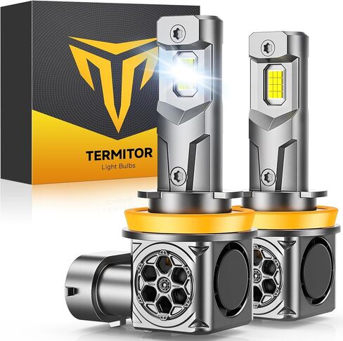مصابيح Termitor 2026 𝟕𝐭𝐡-𝐆𝐞𝐧 H11/H9/H8 LED، 𝟖𝟎،𝟎𝟎𝟎𝐋𝐌 𝟏𝟒𝐗 أكثر إشراقًا H11 LED، صحيح 1:1 حجم صغير، 6500 ك أبيض بارد، قابس & بلاي، عمر أطول 10 سنوات، عبوة من قطعتين in Kuwait