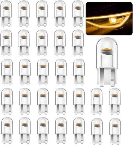 30PCS Car LED Light Bulbs, T10 0.36W 12V T10 Error Free Vehicle Interior Dome Map Door Courtesy Lamp, Auto Trunk License Plate Lights Replacement, Universal for SUV Sedan Truck (White) in Kuwait