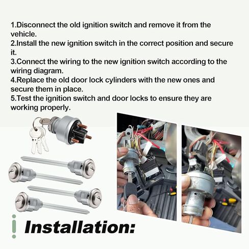 Ignition Start Switch Set with 4 Pcs Door Lock Cylinder and 4 Keys Compatible with Peterbilt 349 359 362 377 378 379 385 Truck Replace 30GN15 34RC156 23-09994C268 23-08598 in Saudi Arabia