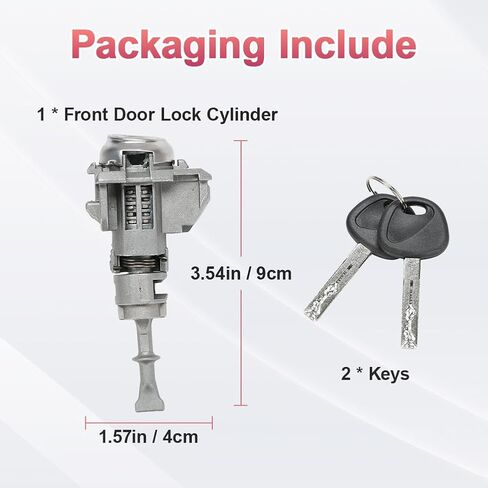 Front Door Lock Cylinder with 2 Keys Compatible with Kia Optima 1.6L L4 2016-2018, Optima 2.0L 2.4L L4 2011-2018 Left Driver Side Switch Tumbler Replacement for 81970-2TA00 819702TA00 in Saudi Arabia