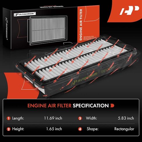 A-Premium Engine Air Filter Compatible with Subaru Crosstrek 2016, XV Crosstrek 2014-2015 & Suzuki SX4 2010-2013, SX4 Crossover 2012, 2.0L, Replace# 1378054L00, 16546AA140 in Kuwait