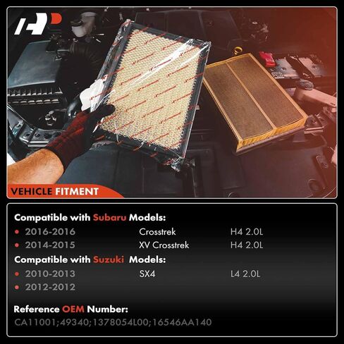 A-Premium Engine Air Filter Compatible with Subaru Crosstrek 2016, XV Crosstrek 2014-2015 & Suzuki SX4 2010-2013, SX4 Crossover 2012, 2.0L, Replace# 1378054L00, 16546AA140 in Kuwait