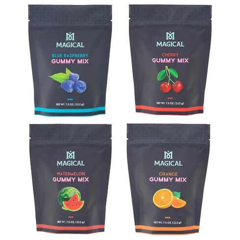 Magical Butter Gummy Mix - Easy & Mess-Free Precise Formulation, Cherry, Watermelon, Blue Raspberry, Orange (4 Pack) in Saudi Arabia