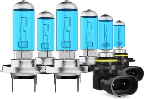Headlight Bulbs Fit For Mercedes-Benz C230 2002-2007,H7 H7 High Low Beam 9006 Fog Lights Combo,Super Bright 5500K White Light High Performance Halogen Light Bulbs,6PCS in Saudi Arabia