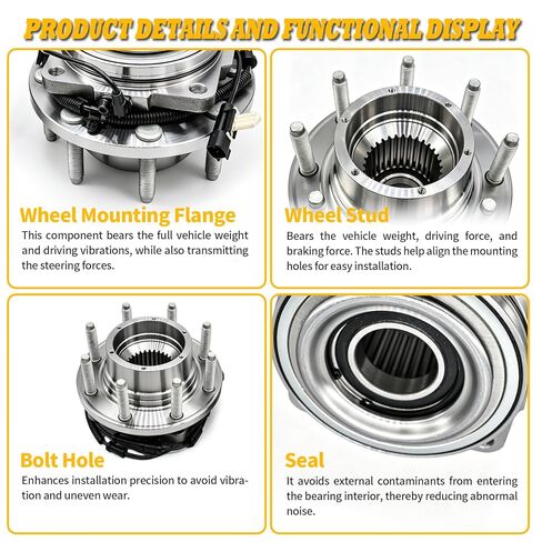 515130 2PC Front Wheel Hub and Bearing Assembly Compatible with F Series 250 F Series 350 2011-2016 in Kuwait