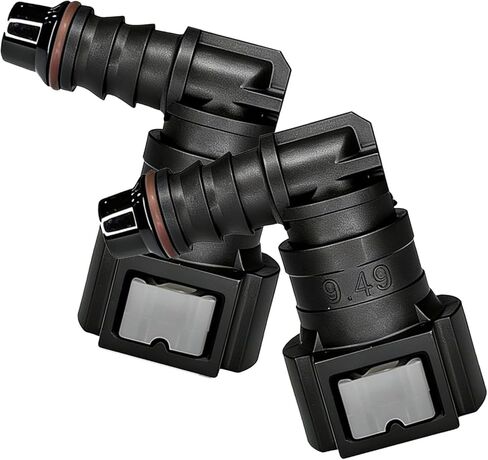 2PCS Fuel Line Quick Connectors, 3/8 SAE to 5/16 ID Nylon Tubing 90 Degree Elbow Fuel Hose Fittings with Seal Rings, Quick Connect Fuels Line Repair Kit Adapter for Cars Trucks Automotive Systems in Saudi Arabia