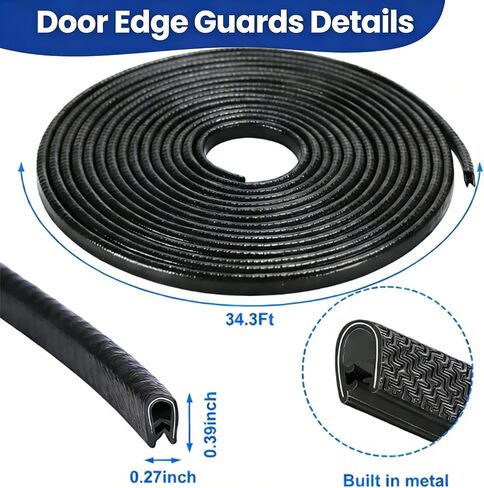 32.8Ft(10M) Car Door Edge Guards Rubber, No Glue, U Shape Car Door Protector Universal Fit for Most Sedans & SUVs in Saudi Arabia